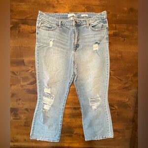 Crop Flare Distressed Jeans